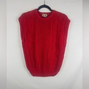 Toffee Red Cable Knit Sweater Vest
